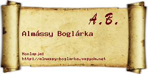 Almássy Boglárka névjegykártya