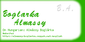 boglarka almassy business card