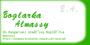 boglarka almassy business card